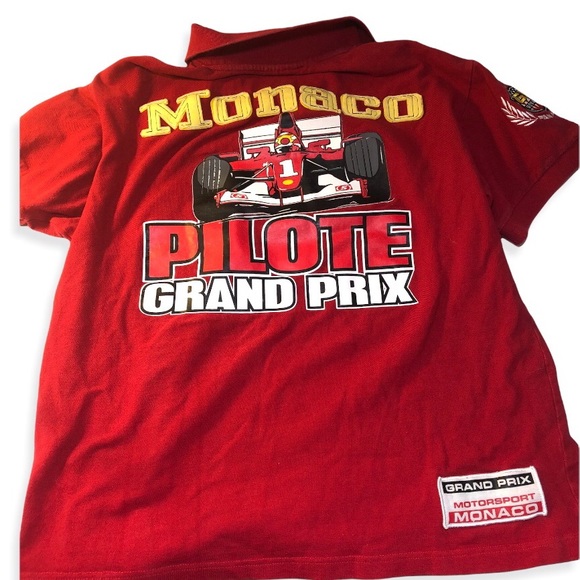 Vintage Monaco Grand Prix Motor Racing F1 Polo Red Size L - Picture 2 of 12